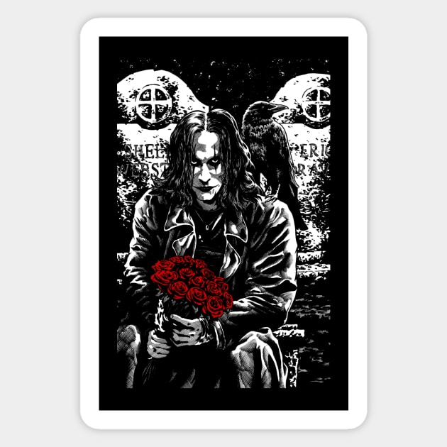 The Crow brandon lee 94 1994 goth mime emo Sticker by JonathanGrimmArt